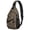 Camo and Grass Brown Pattern, variant on Camo and Grass Tan Pattern Sling Backpack, Unisex Daily Travel Sling Pack with Side Mesh Pockets, Earphone Hole Port Gift Ideas for Hiking Cycling Walking