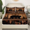 thumbnail image 3 of Rustic Farmhouse Bed Sheets Country Cabin Bear Sheet Set Twin,Tree Branches Woodland Camo Hunting Wildlife Bedding Sheets For Teen Men Camouflage Animal Bed Sheets Set 3 Pcs, 3 of 6