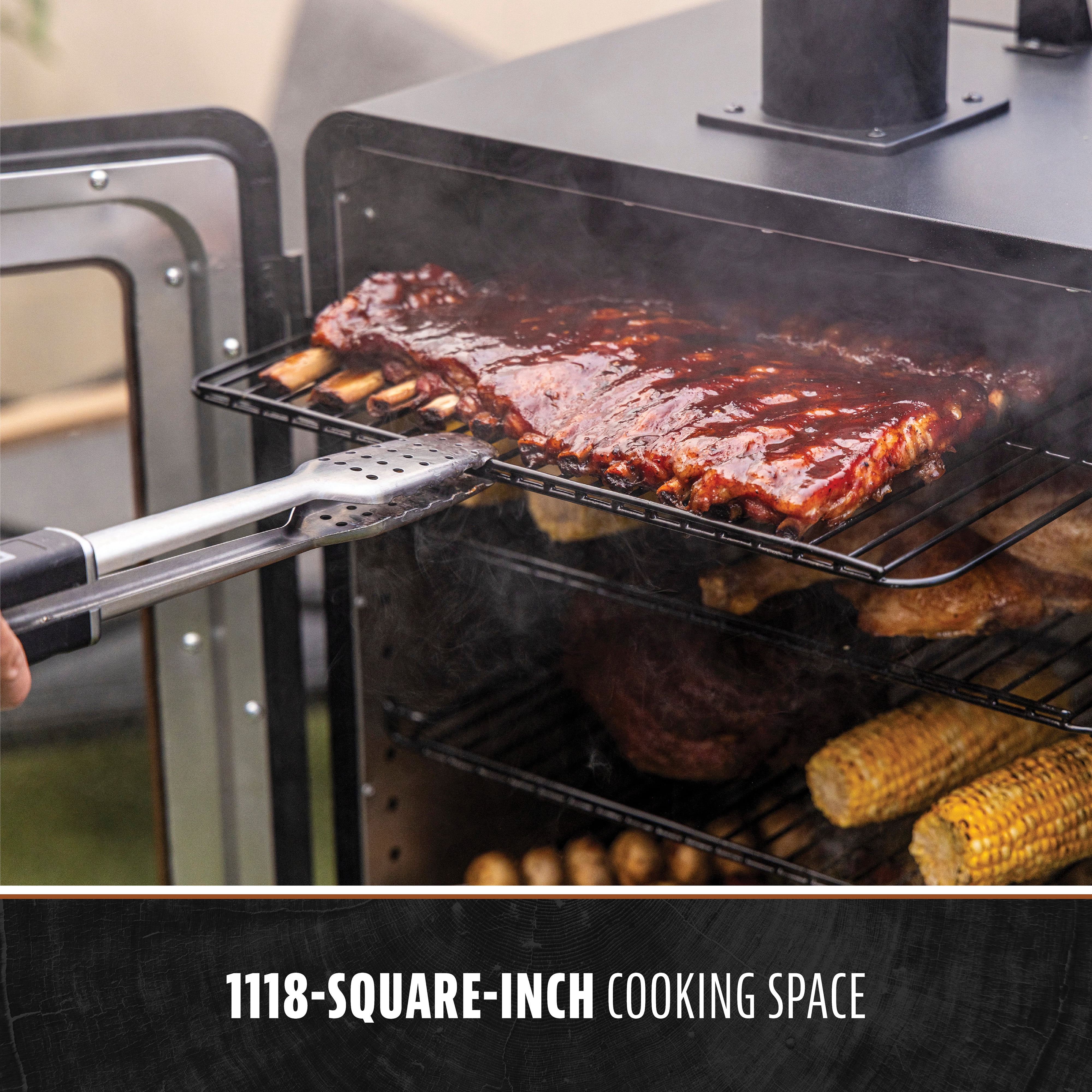 Pit Boss Vertical Smoker, 3-Series 1100 Square Inch Wood Fired Pellet Smoker with Wi-Fi Capability, Onyx Series