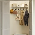thumbnail image 3 of 34.2" L Wooden Wall Coat Hooks with Shelf - Versatile and Decorative Wall-Mounted Storage - 10 Hooks for Hanging Coats, Hats, Keys, Bags, Scarves - Ideal for Entryways, Bedrooms, Closets(White), 3 of 13