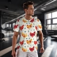 thumbnail image 3 of Wukai Flower Chicken Print Men's Short-Sleeved Mesh T-Shirt,Quick-Dry Short Sleeve Workout T-Shirt-3X-Large, 3 of 8