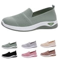 thumbnail image 2 of Walking Shoes Women Arch Support Slip on Sneakers with Memory Foam Comfort Lightweight Breathable Soft Nurse Shoes,Light Green#37, 2 of 7