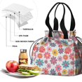 thumbnail image 4 of Pioneer Flower Floral Print Pattern Drawstring Lunch Bag Women - Drawstring Lunch Bag Insulated for Work Office - Stain-Resistant Large Lunchbags for Women with Multi-Pockets, 4 of 6