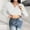 White Tops for Women, variant on Olyvenn Women Long Sleeve Shirts Built-in Shelf Bra Tops Rib-Knit Top Spring Outfits 2025 V Notch Ribbed Slim Fitted Casual Basic Crop Top Navy 4