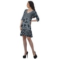 thumbnail image 4 of Moomaya Georgette Printed 3/4 Sleeve V-Neck Casual Short Length Dress For Women, 4 of 6
