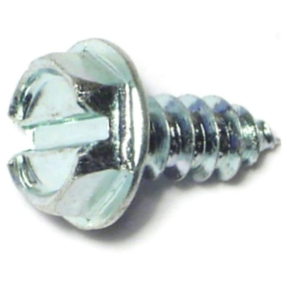 #10 x 1/2" Zinc Plated Steel Slotted Hex Washer Head Sheet Metal Screws