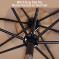 thumbnail image 4 of MF Studio 9ft Patio Umbrella with 8 Sturdy Ribs with Push Button Tilt/Crank Outdoor Market Table Umbrellas Beige, 4 of 12