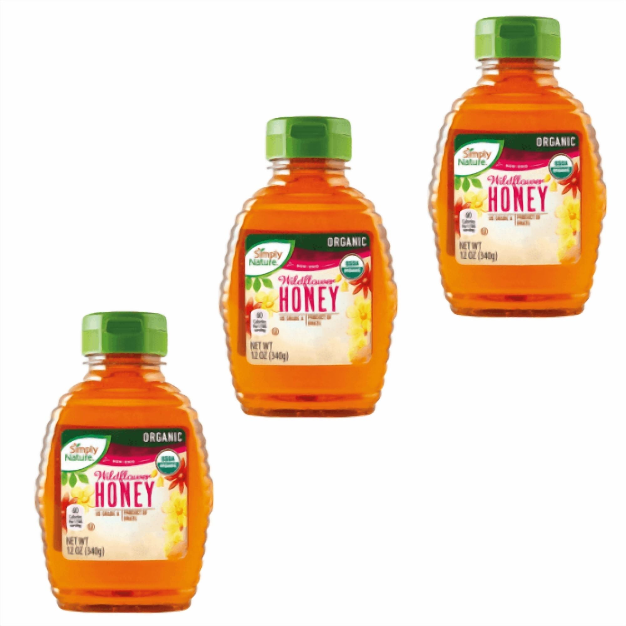Simply Nature Organic Wildflower Honey,12oz Pack 3