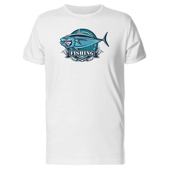 Angry Fish Fishing Logo Tee Men's -Image by Shutterstock