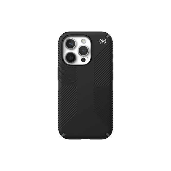 Open Box Speck Presidio 2 Grip - Back cover for cell phone - MagSafe compatibility - plastic - black/slate gray - for Apple iPhone 15 Pro