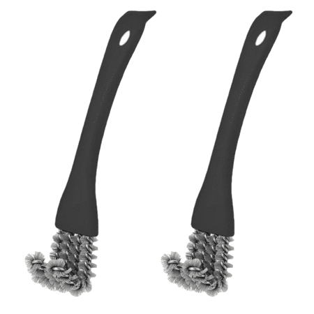 BBQ Grate Cleaning Brush Multifunctional Stove Scrubber for Kitchen Crevices & Sink Dead Corners (2Pcs Black)