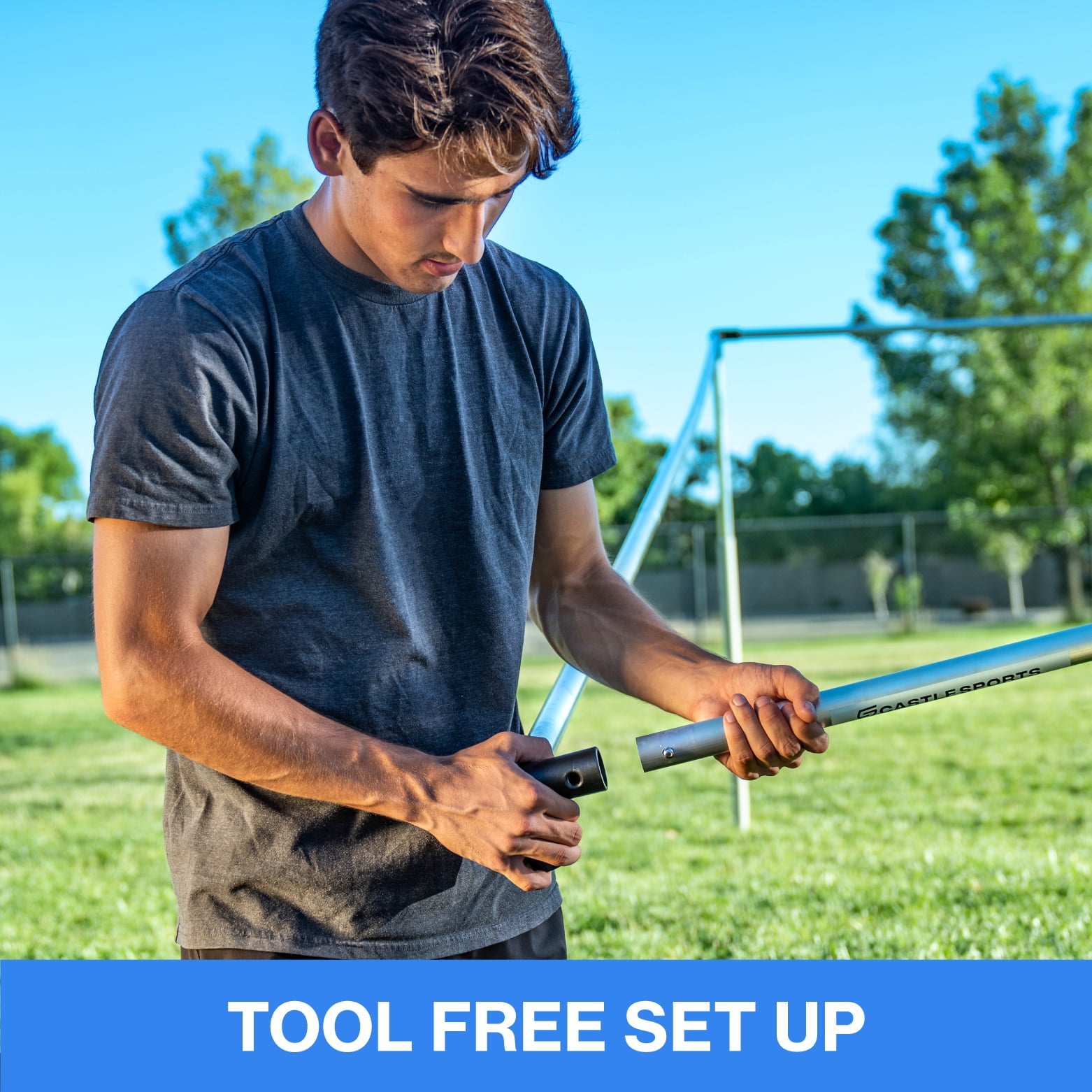 9 Square Castle Squares | Portable Metal 9 Square Game by Castle Sports Volleyball