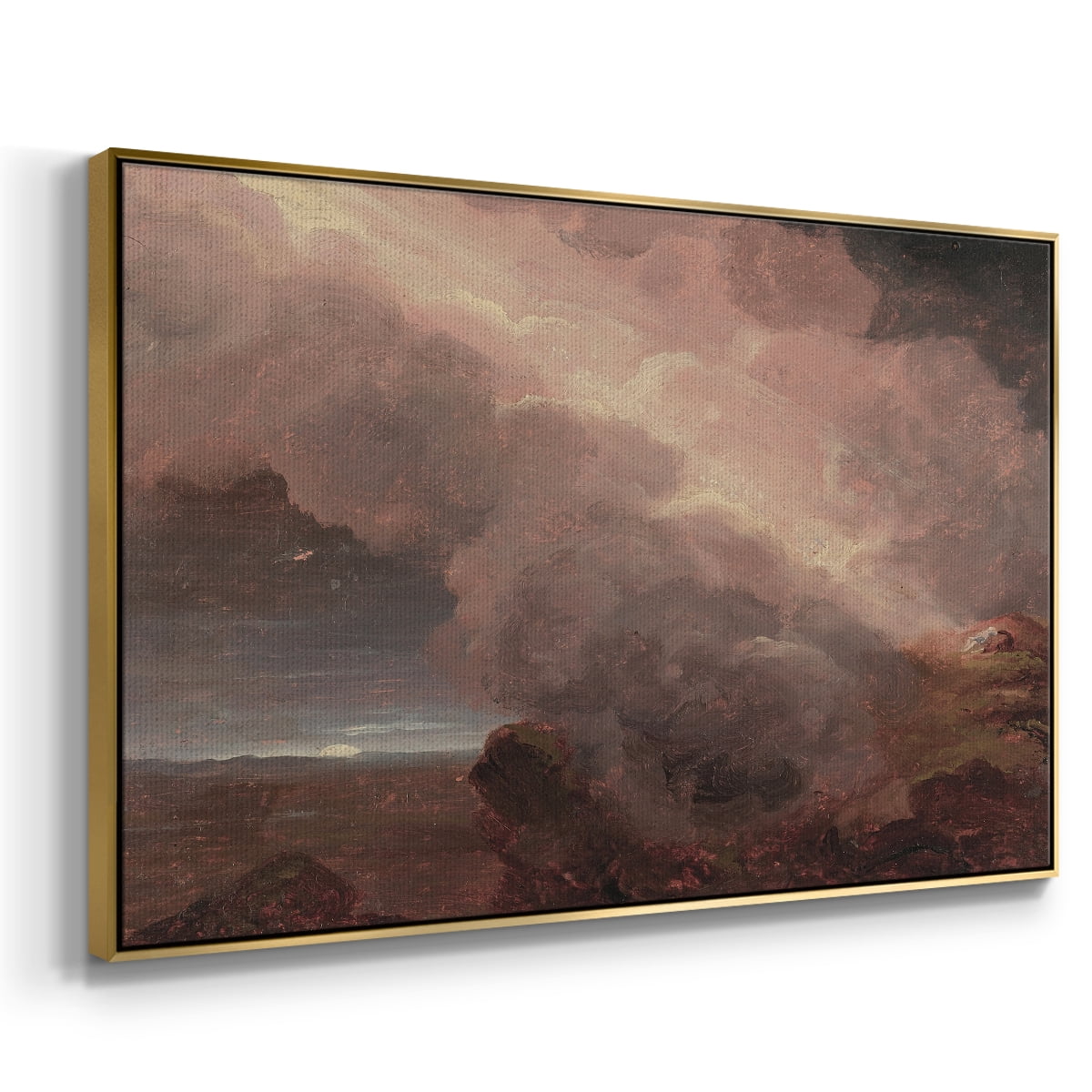 Vintage Landscape-CCCLXX By Wexford Home Framed in Gold Wood Gallery Wrapped Canvas 27 in. x 41 in.