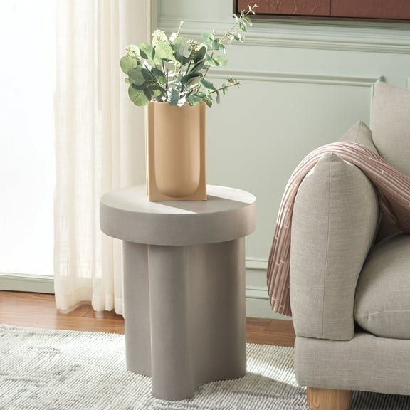 Safavieh Kadence Modern Magnesium Oxide Round End Table, Gray