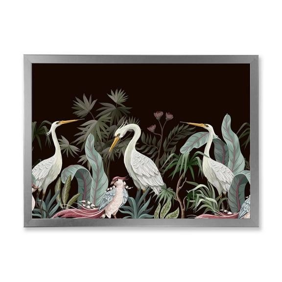 Designart 'Chinoiserie With Peonies and Birds III' Traditional Framed Art Print