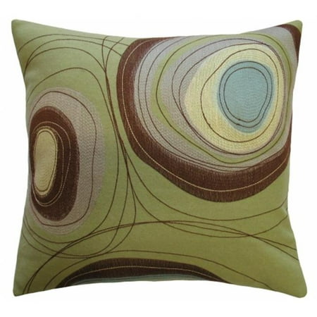 Koko Company 91806 Dune- Pillow- 20X20- Wool Felt Appliqu- And Embroidery- Circles.
