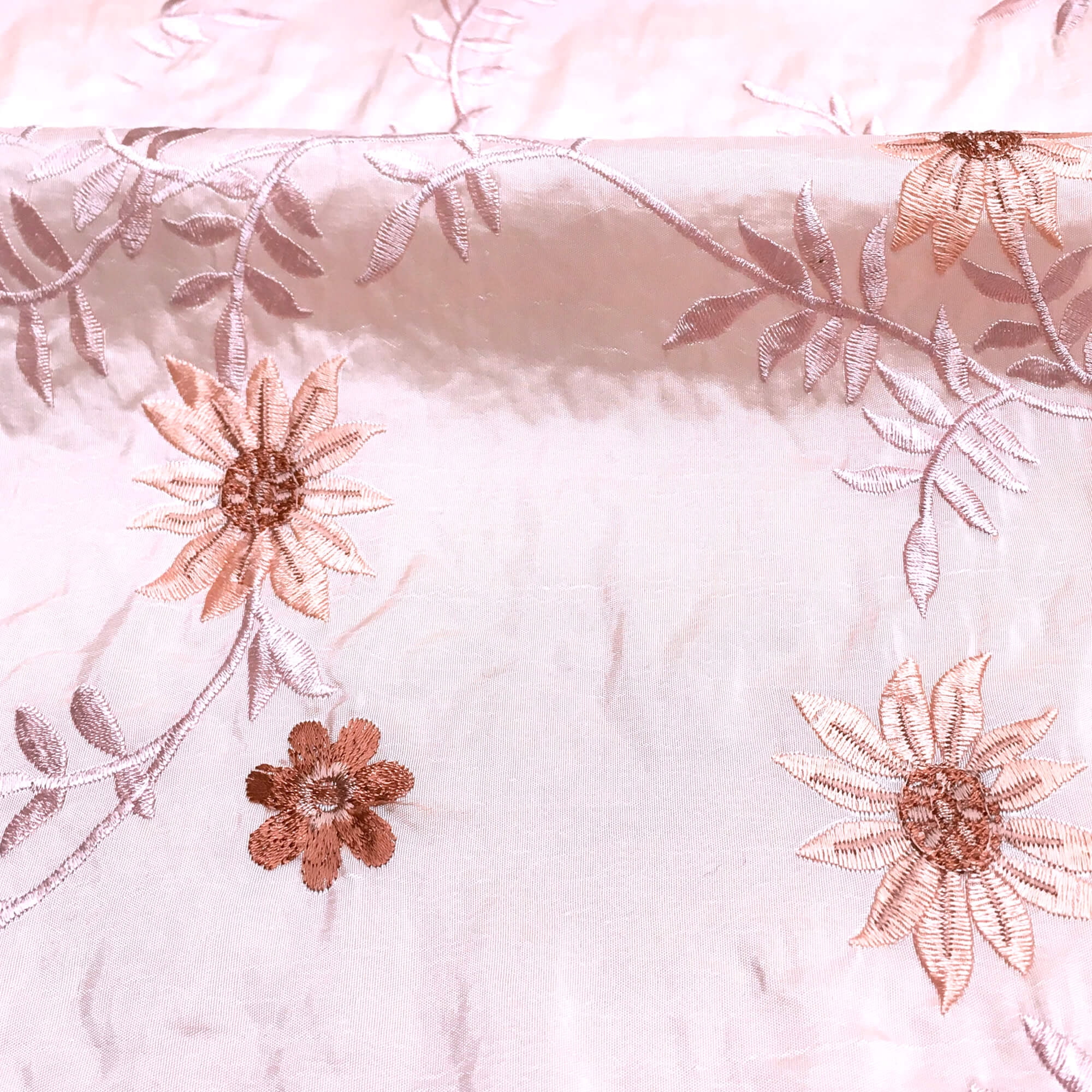 Silver Pink Taffeta Silk Fabric
