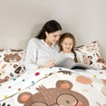 thumbnail image 4 of jejeloiu Cute Cartoon Bear 7pcs Bedding Comforter Set,Kawaii Animal Queen Bedding Sets,Brown White Queen Sheet Sets Forgirls Boys,Breathable Home Decor Reversible, 4 of 8