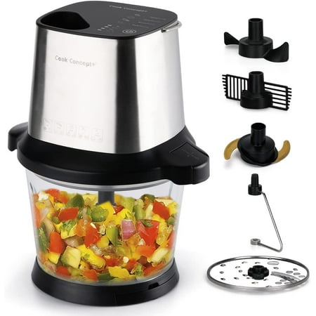 

GUVSOETS Mnj 13-Cup Food Processor Vegetable Chopper Meat Grinder Dough Kneader 1000 Peak Watts 5 Blades Stainless Steel