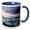Blue/White, variant on 3drose, Kalfafellsstadur, Iceland 2. Glacial Ice in Surf Along Diamond Beach., 11oz Two-tone Black Mug