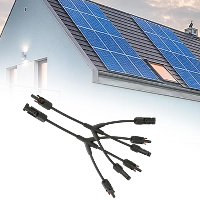 Conexión de cable de rama en Y de panel solar a prueba de agua, reemplazo de conector de cable de panel solar de 1 par, conector solar de alto Longitud 33cm