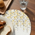 thumbnail image 4 of Round Placemats Yellow Gray Floral 15 inch Set of 6 Table Mats for Dining Table Spring Flowers Heat Resistant Non-Slip Kitchen & Home Decorative Place Mat Set, 4 of 8