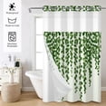 thumbnail image 2 of Mizhona Watercolor Leaves Hookless Shower Curtain with Snap in Liner,No Hooks Shower Curtain,71"× 83", 2 of 6