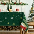 thumbnail image 3 of Christmas Tablecloth 60×84 Inch Rectangular, Christmas Trees Green Washable Table Cover for Party Picnic Dinner Decor, 3 of 6