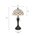 thumbnail image 7 of Tiffany Table Lamp White Stained Glass Crystal Beans LED Bulbs Included For Living Room Bedroom Bedside 12"W*12"D**22"H, 7 of 7