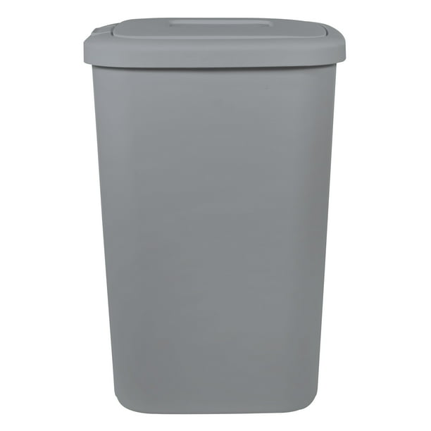 Hefty Kitchen Trash Can, 13.3 Gallon Plastic Touch Top Garbage Bin