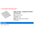 thumbnail image 2 of Cabin Air Filter - Compatible with 2005 - 2012 Acura RL 2006 2007 2008 2009 2010 2011, 2 of 2