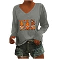 thumbnail image 2 of Pntutb Mujeres Casual Imprimir suelta manga larga con cuello en V tops Pntutb Pntutb-6417, 2 of 5