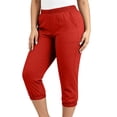 thumbnail image 5 of Ihhxva Women's Plus Size Capri Pants 3/4 Length Elastic Waist Pockets Stretchable Straight-Leg Summer Casual Lounge XL-5XL, 5 of 9