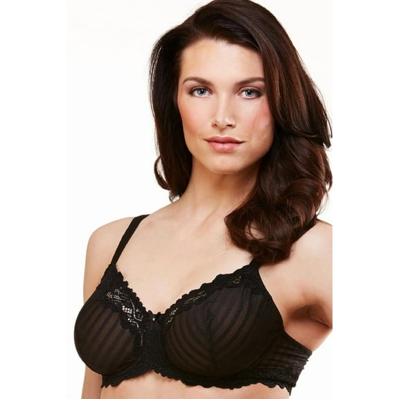 Women's Lunaire 15211 Whimsy Barbados Lace Demi Bra (Black 32D)