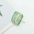 thumbnail image 5 of Unique Bargains 1 Pc Ponytail Buckle Hair Clip Wave Shape Hair Ponytail Cuff for Women Gold Tone Green, 5 of 5