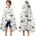 thumbnail image 3 of Cartoon Construction Vehicles Geometric Shapes Hooded Bath Towel，50"x30" for Ages 3 To 12 Kids, Quick Dry Lightweight Soft Microfiber Hood Beach Towel Cover Up for Kids, 3 of 7