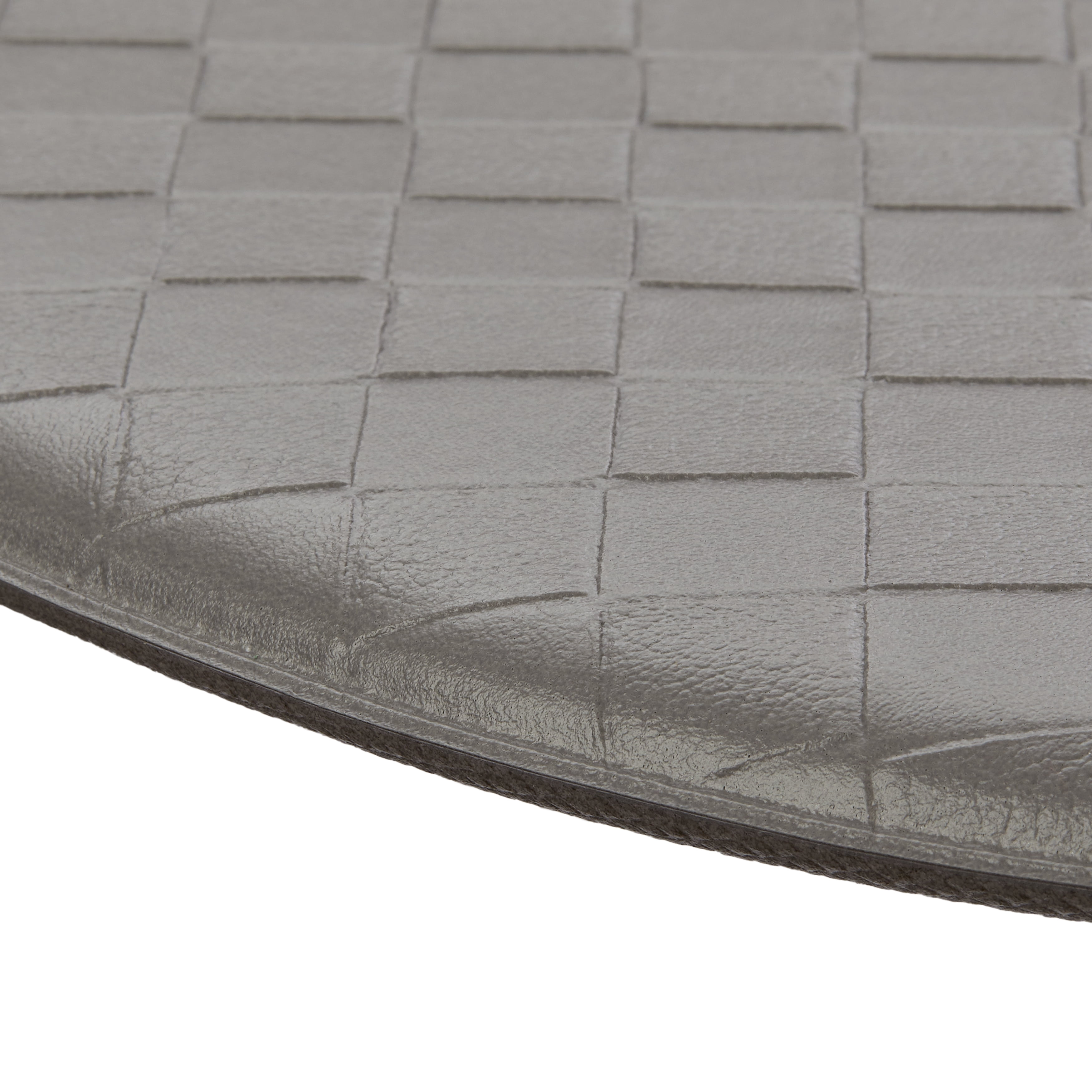 Anti-Fatigue Kitchen Mat, Gray, Playa Basketweave Wedge by Chef Gear, 17.5 in. x 60 in.