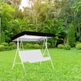 thumbnail image 4 of Toldo de repuesto para silla columpio de exterior, cubierta superior impermeable para silla columpio de patio, 190T, recubierto de plata, 190 x 132 x 15 cm/20 cm, color negro, 4 of 12