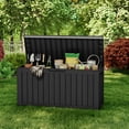 thumbnail image 6 of fazzn 80 Gallon Resin Deck Box Waterproof Outdoor Storage Box for Patio Furniture Pool Accessories Indoor Storage for Cushion Garden Tools (Black), 6 of 7