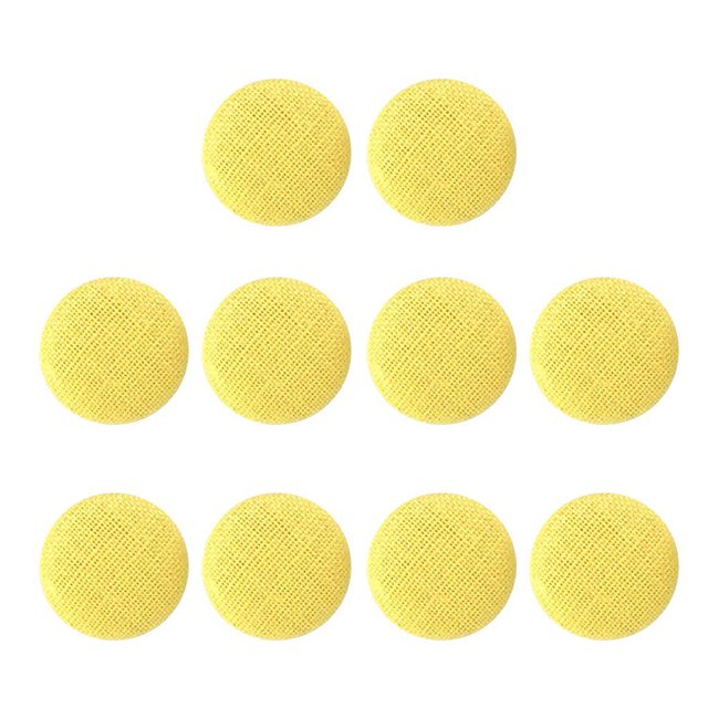 Bewildely 10Pcs Fabric Covered Button Shank Button Sewing Scrapbooking Tela de costura y artesanía Amarillo 2 cm 10 piezas
