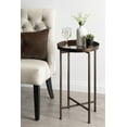 thumbnail image 5 of Kate and Laurel Celia Round Metal Foldable Accent Table with Mirror Tray Top, Bronze, 5 of 6