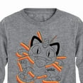 thumbnail image 3 of Pokémon - Happy Meowth Retro - Youth Long Sleeve Graphic T- Shirt, 3 of 5