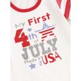 thumbnail image 6 of Bagilaanoe 4th of July Jumpsuit for Newborn Baby Girl Boys Short Sleeve Letter Flag Print One-pieces 3M 6M 12M 18M Infant Independence Day Clothes, 6 of 7