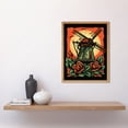thumbnail image 2 of Dutch Windmill and Roses Tattoo Ink Body Art Rockabilly Americana 50s Art Print Framed Poster Wall Decor 12x16 inch, 2 of 5