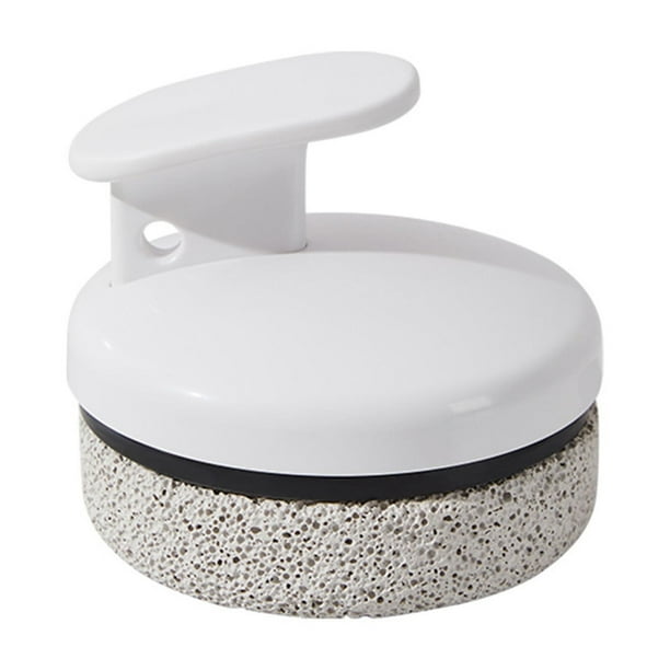 Yhmxh Decoración del baño Piedra exfoliante para pies callosos, para uso doméstico, con mango de plástico, para pulir los pies, tabla redonda para frotar los pies, piedra para frotar los pies.