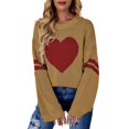 thumbnail image 1 of Gibobby SuéTer Para Mujeres Para Frío Suéter de punto con patrón de cabeza de Papá Noel para mujer, suéter y liso, suéter de otoño y primavera(Amarillo,M), 1 of 5