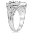 thumbnail image 2 of Pompeii Mens Diamond Lucky Horseshoe Ring 10K White Gold (G/H,I2-I3), 2 of 6