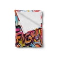thumbnail image 2 of Graphic Soft Flannel Fleece Blanket, Hip Hop Street Culture Harlem New York City Wall Graffiti Art Spray Artwork Image, Cozy Plush for Indoor and Outdoor Use, 50" x 70", Multicolor, by Ambesonne, 2 of 6