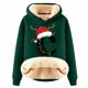 thumbnail image 1 of WILLBEST Sudaderas para Mujer, Sudadera con Capucha Estampada con Letras Navideñas, Lana Gruesa, Cálida para Invierno, Estilo Pullover, Sudadera de Moda Grande, 1 of 4