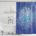 thumbnail image 2 of Boho Flowers Shower Curtain Set - Standard 72" x 72" Washable Bathtub Curtain with 12 Hooks, Blue Floral Bohemian Vintage Country Waterproof Fabric Stall Shower Curtains for Bathroom/Bathtub Décor, 2 of 6